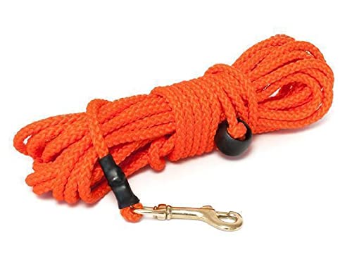 Mystique® Nylon Feldleine rund 7mm neon orange 40m Messing Karabinerhaken von Mystique