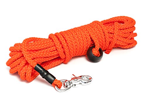 Mystique® Nylon Feldleine rund 7mm neon orange 40m Scherenkarabinerhaken von Mystique