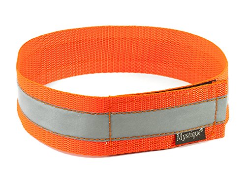 Mystique Signalhalsband mit Klettverschluss Reflexhalsband 40cm Neon orange von Mystique