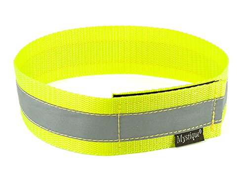 Mystique Signalhalsband mit Klettverschluss Reflexhalsband 45cm Neon gelb von Mystique