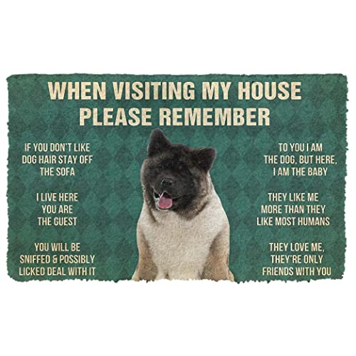 NA Fussmatte innen Bitte Denken Sie daran, Akita Dogs House Rules Custom Fußmatte deko Wohnzimmer von N\\A