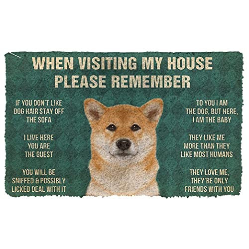 NA Fussmatte innen Bitte Denken Sie daran, Hokkaido Dogs House Rules Fußmatte deko Wohnzimmer von N\\A