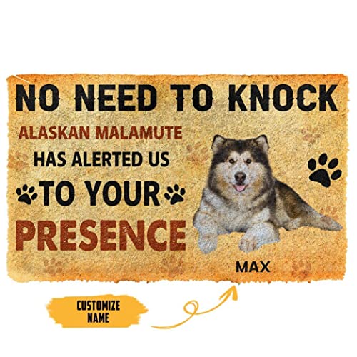 NA Fussmatte innen Keine Notwendigkeit, Alaskan Malamute Dog Custom Name Fußmatte zu klopfen deko Wohnzimmer von N\\A