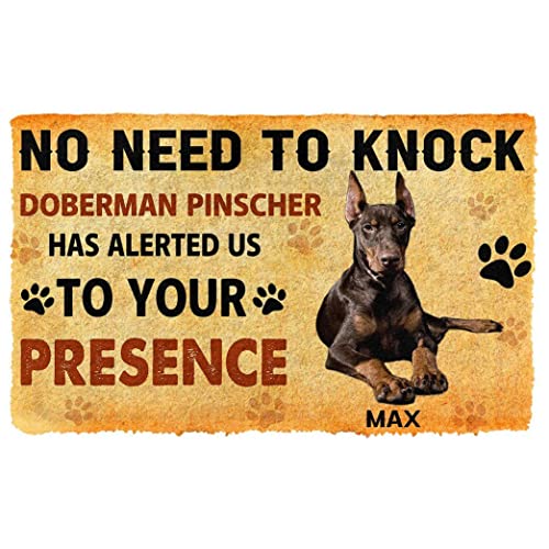 NA Fussmatte innen Keine Notwendigkeit, Dobermann Pinscher Dog Custom Name DOO zu klopfen deko Wohnzimmer von N\\A