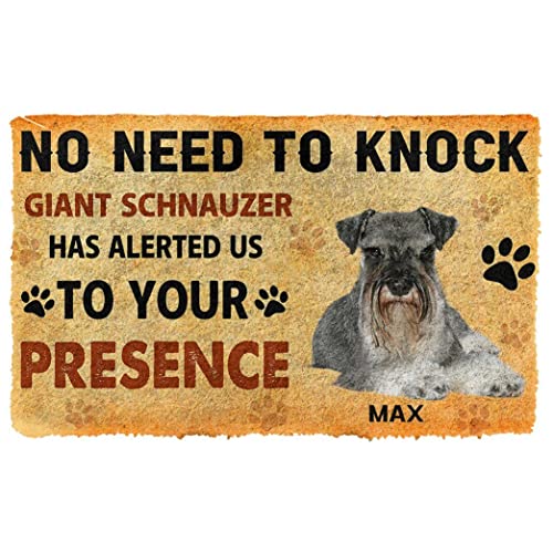 NA Fussmatte innen Keine Notwendigkeit, Giant Schnauzer Dog Custom Name Fußmatte zu klopfen deko Wohnzimmer von N\\A