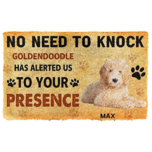 NA Fussmatte innen Keine Notwendigkeit, Goldendoodle Dog Custom Name Fußmatte zu klopfen deko Wohnzimmer von N\\A