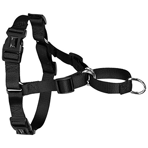 No pull Nylon Hundegeschirr Verstellbar Haustier Hundegeschirr Weste für mittlere und große Hunde Pitbull Bulldog Deutscher Schäferhund S-XL Schwarz L von N\A