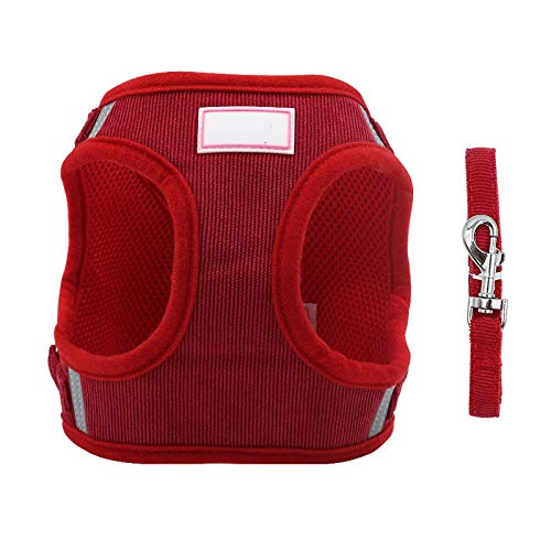 Reflektierendes Hundegeschirr Weste Verstellbar Kleine Mittelgroße Hunde Brustgeschirr Welpen Katzenhalsband Walking Leine Pet Supplies S/M/L/XL L Rot von N\A