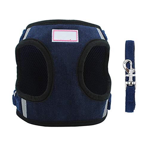 Reflektierendes Hundegeschirr Weste Verstellbar Kleine Mittlere Hunde Brustgeschirr Welpen Katzenhalsband Walking Leine Pet Supplies S / M / L / XL S Blau von N\A