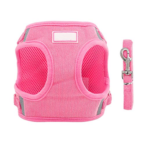 Reflektierendes Hundegeschirr Weste Verstellbar Kleine und Mittlere Größe Hund Brustgeschirr Welpen Katzenhalsband Walking Leine Pet Supplies S/M/L/XL S Pink von N\A