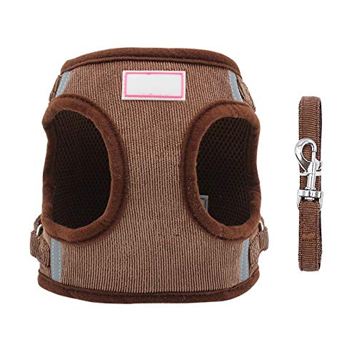 Reflektierendes Hundegeschirr Weste Verstellbar Kleine und Mittlere Hunde Brustgeschirr Welpen Katzenhalsband Walking Leine Pet Supplies S/M/L/XL XL Kaffee von N\A