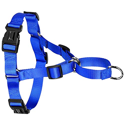 Spannfreies Nylon Hundegeschirr Verstellbar Haustier Hundegeschirr Weste für mittlere und große Hunde Pitbull Bulldog Deutscher Schäferhund S-XL Schwarz XL Blau von N\A