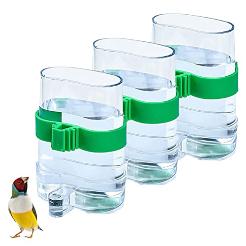 DBAILY Vögel Wasserspender 3 PCS Futterspender Vögel Automatischer Papagei Trinkflasche Futterspender Vogel Futternapf Trinkflasche zum Aufhängen im Vogelkäfig für Nymphensittiche Papageien von NC