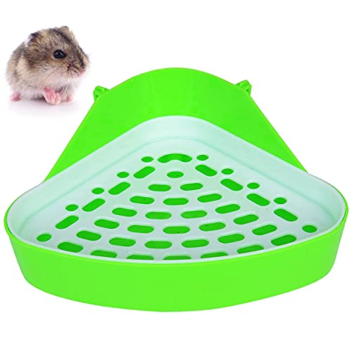 Kleintier Haustier Toilette Dreieck Toilette Töpfchen Trainer Haustier Toilette Topf Trainer Hamster Chinchilla Meerschweinchen Kaninchen Frettchen Haustier pinkeln Ecke Mülltablett Training (grün) von NC