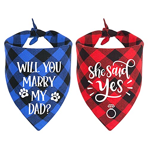 YHTWIN Lovely Dog Wedding Bandana Will You Marry My Daddy, Dog Bandana Dog Engagement Ankündigung Dog Bandana für Hundeliebhaber Besitzer Geschenk 2 Stück von N\C