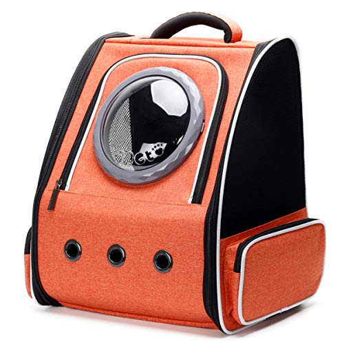 N/D Pet Carrier Rucksack für große Katzen und kleine Welpen, Space Capsule Bubble Cat Carrier Rucksack für Fat Cat (Orange) von N/D