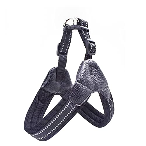 Atmungsaktiver Nylon-Netz-Hunde-Sicherheitsgurt, reflektierend, verstellbar, Hunde-Sicherheitsgurt und Leine, Abdeckung für Hundehalsband, Leine, Hundezubehör, XS, Schwarz von N\O