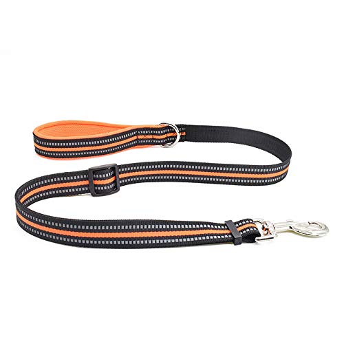 Atmungsaktiver Nylon-Netz-Hunde-Sicherheitsgurt, reflektierend, verstellbar, Hunde-Sicherheitsgurt und Leine, Set für Hunde, Haustierhalsband, Leine, Hundezubehör, L, Orangeleash von N\O