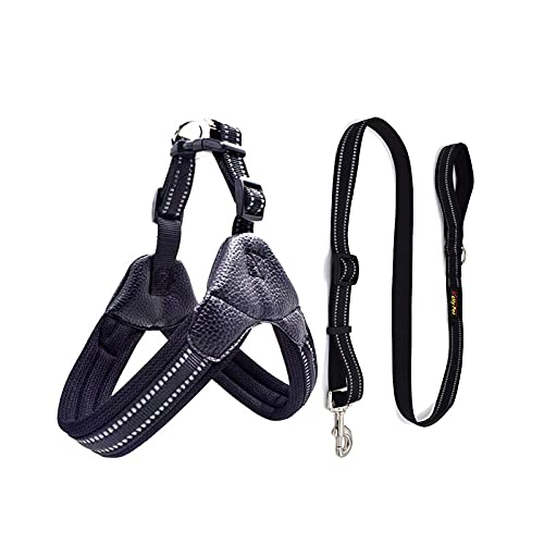 Atmungsaktiver Nylon-Netz-Hunde-Sicherheitsgurt, reflektierend, verstellbar, für Hunde und Haustiere, Halsband, Leine, Hundezubehör, Größe S, Schwarz von N\O