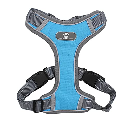 Große mittelgroße Hunde Brustgurt Husky Alaska Pet Accessories M Blau Hundegeschirr Weste Verstellbar Reflektierend Atmungsaktiv Mesh Geschirr von N\O