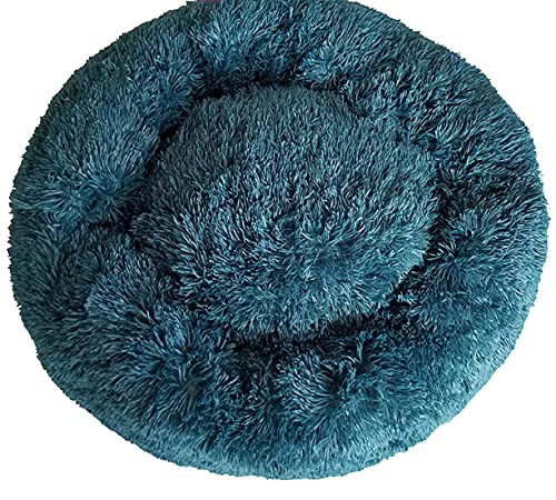 Großes Hundebett rund waschbar Haustier Bett Winter Warm Schlafen Plüsch Hundehütte Katzenkissen Welpen Kissen Hund Katze Zubehör 3XL Durchmesser 100cm Entengrün von N\O