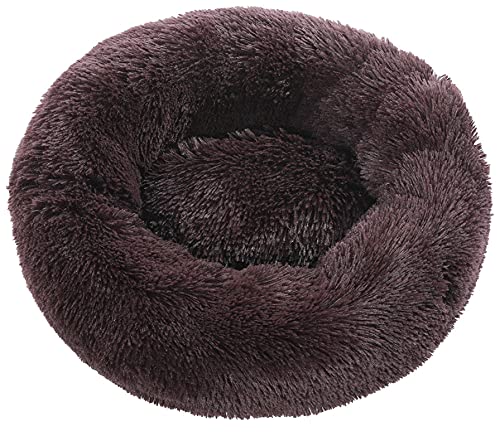 Großes Hundebett rund waschbar Haustier Bett Winter Warm Schlafen Plüsch Hundehütte Katzenmatte Welpenmatte Hund Katze Supplies M Durchmesser 50cm Braun von N\O