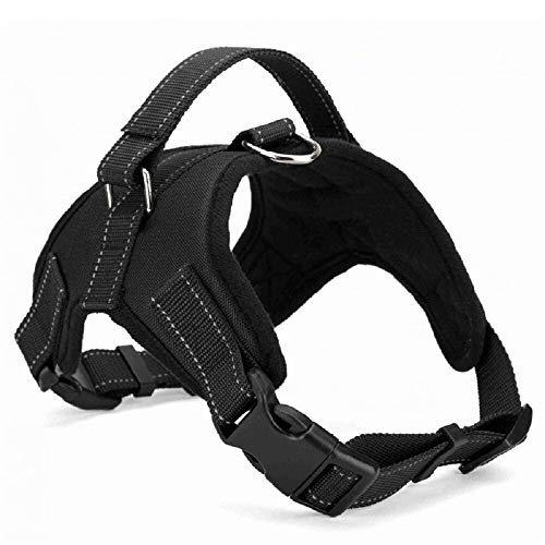 Hundebedarf Nylon Haustier Hundegeschirr Halsband Pet Supplies Groß, Mittlere und Kleine Hundegeschirr, M Schwarz von N\O