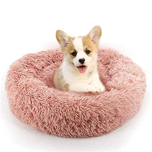 Hundebett, weiches Plüsch-Katzenkissen, rutschfest, maschinenwaschbar, selbstwärmendes Hundehaus, verbessert den Schlaf, L Durchmesser 70 cm, FairyPowder von N\O