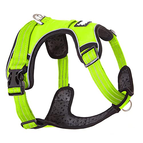 Strong Pet Dog Harness for Dog Training Vest Medium and Large Dogs Adjustable Outdoor Protective Harness Collar Bulldog M Green von N\O