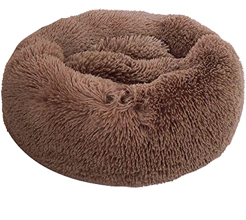 Super großes Hundebett rund waschbar Haustier Bett Winter Warm Schlafen Plüsch Hundehütte Katzenkissen Welpenkissen Hund Katze Supplies M Durchmesser 50cm Khaki von N\O