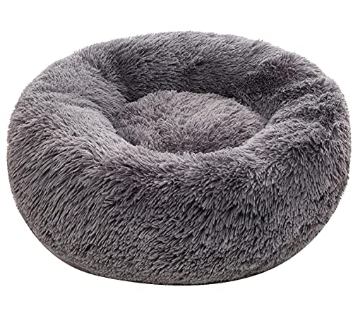 Super großes Hundebett rund waschbar Haustier Bett Winter Warm Schlafen Plüsch Hundezwinger Katzenmatte Welpenmatte Hund Katze Zubehör 4XLD Durchmesser 120cm dunkelgrau von N\O