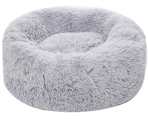 Super großes Hundebett rund waschbar Haustier Bett Winter Warm Schlafen Plüsch Hundezwinger Katzenmatte Welpenmatte Hund Katze Zubehör 4XLD Durchmesser 120cm hellgrau von N\O