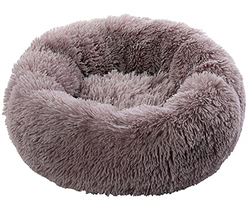 Übergroßes Hundebett Rund Waschbar Haustier Bett Winter Warm Schlafen Plüsch Hundehütte Katzenkissen Welpenkissen Hund Katze Supplies L Durchmesser 60cm Beige Braun von N\O