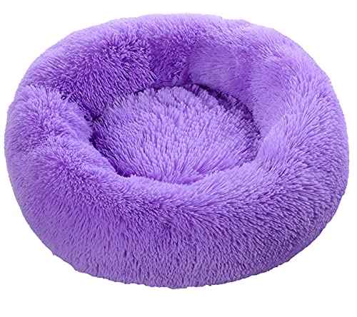 Übergroßes Hundebett Rund Waschbar Haustier Bett Winter Warm Schlafen Plüsch Hundehütte Katzenkissen Welpenkissen Hund Katze Supplies M Durchmesser 50cm Lila von N\O