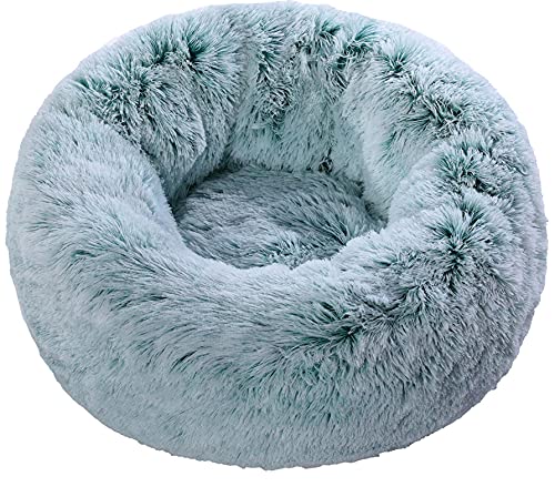 Übergroßes Hundebett rund waschbar Haustier Bett Winter Warm Schlafen Plüsch Hundehütte Katzenkissen Welpenkissen Hund Katze Zubehör 3XL Durchmesser 100cm rasiert grün von N\O