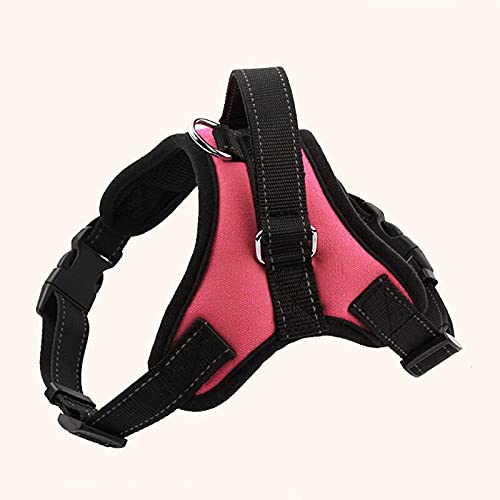 Weich Verstellbares Geschirr für Hunde Haustier Mittlere Größe Hund Brust Sling für Große Hunde Out of Harness Weste Hundegeschirr Haustier Zubehör L Pink von N\O