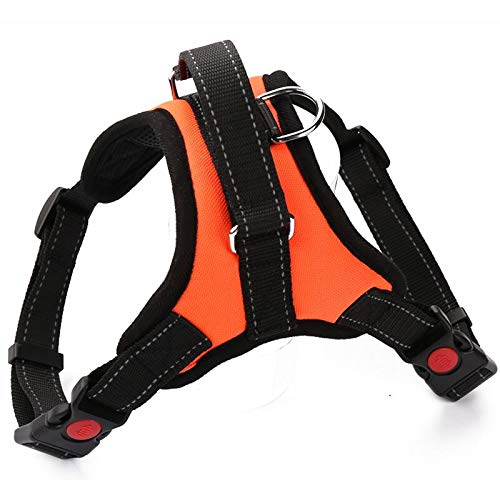 Weich Verstellbares Geschirr für Hunde Haustier Mittlere Größe Hund Brustgurt für Große Hunde Out of Harness Geschirr Weste Hundegeschirr Pet Accessories L Orange von N\O