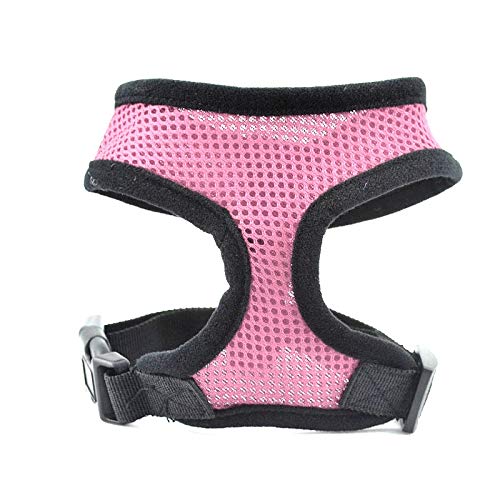 Chihuahua Puppy Soft Mesh Pet Dog Harness Vest Training Cat Pet Puppy Collar Cat Pet Dog Harness XS Pink von N\X