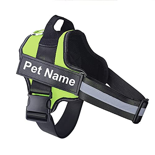 Hundegeschirr ohne Rei?verschluss reflektierend atmungsaktiv verstellbar Haustier Geschirr Weste mit ID Patch Outdoor Walking Hundebedarf XS Grün von N\X