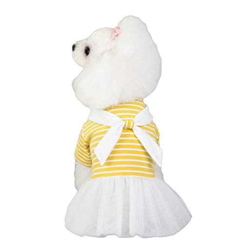 N / A Hund Kleid Tutu Rock Hund Prinzessin Kleiner Hochzeitskleid Sommer Hund Welpe Kostüm für kleine, mittlere Welpenrasse (Gelb, L) von N / A