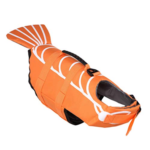 N / A Hunde Schwimmweste Haustier Rettungsweste Mit Griff und Reflektoren Wassersport Leichte Schwimmwesten - Orange, L von N / A