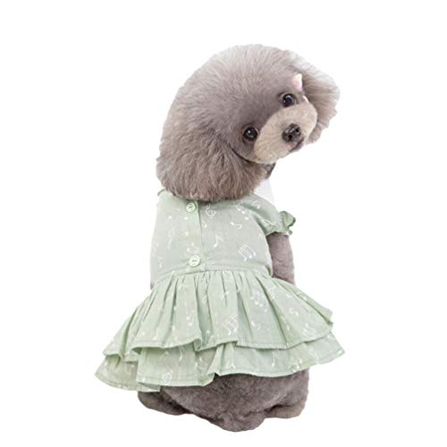 N / A Hundekleid Haustier-Kostüme süßer Sommer-Rock Bowknot Kleid Outfits Prinzessin Kleid für Kleine Hunde Hundekleid Haustier Party Kleid (Grün, L) von N / A