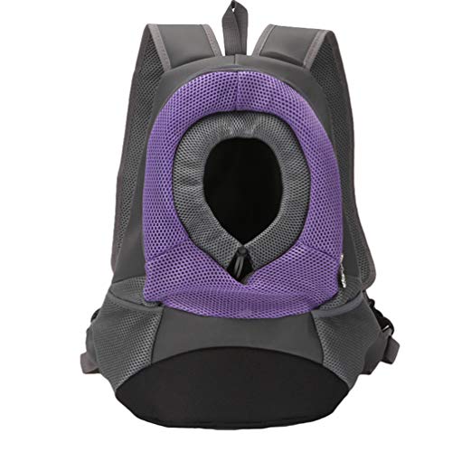 N / A Hundetragetasche Verstellbarer Welpenrucksack Hund Katzentragetasche für Kleine Haustiere im Freien (Lila, L) von N / A