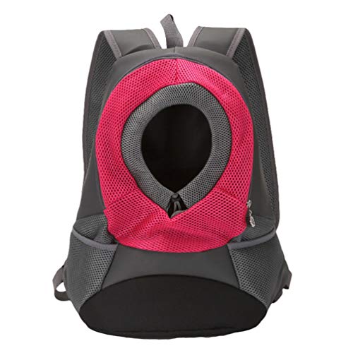 N / A Hundetragetasche Verstellbarer Welpenrucksack Hund Katzentragetasche für Kleine Haustiere im Freien (Rose, L) von N / A