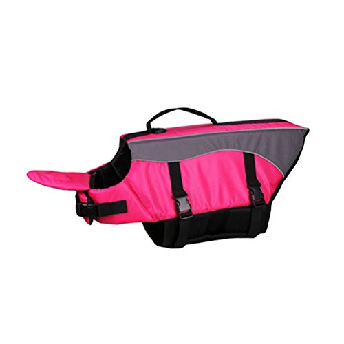 N / A Rettungsweste für Hunde Schwimmweste mit Reflektierenden Streifen und Rettungsgriff Wassersport Hundeschwimmweste - Rosenrot, XL von N / A