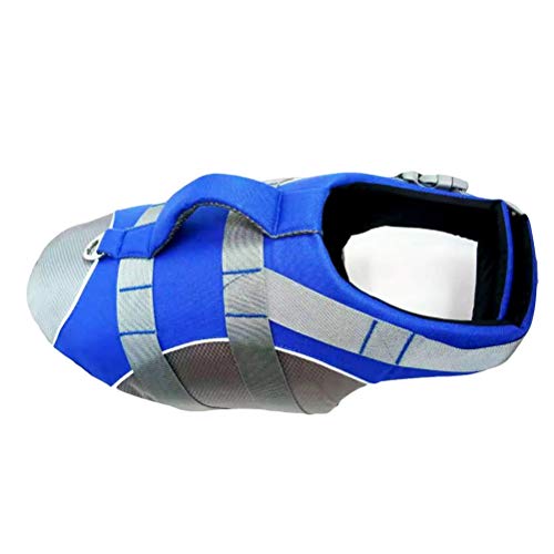 N / A Schwimmweste für Hunde Float Coat Wassersport Schwimmhilfe Rettungswesten mit Rettungsgriff - Blau, XL von N / A