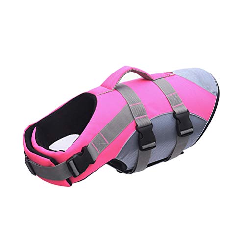 N / A Schwimmweste für Hunde Float Coat Wassersport Schwimmhilfe Rettungswesten mit Rettungsgriff - Rosa, L von N / A