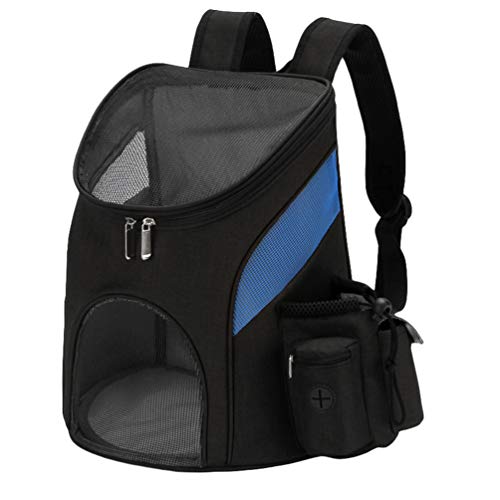 N / A Transporttaschen für Hunde, Atmungsaktive Leichte Weiche Tragetasche Rucksack mit Netzöffnung, Tragetasche für Hunde, Katzen und Kaninchen (Schwarz Blau, L) von N / A