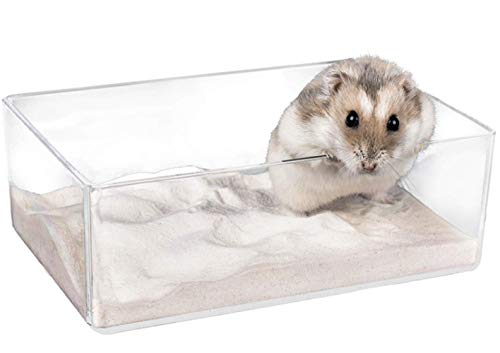 N - A Duyppy Hamster Sandbad klares Acryl WC Tablett Badezimmer für Igel, Eichhörnchen, Hamster, Meerschweinchen und Kleintiere (groß) von N - A