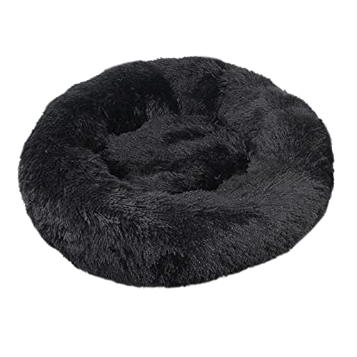 Hundebett aus 100 % Baumwolle, lang, waschbar, atmungsaktiv, hält warm, für den Innenbereich, weiches Hundesofa für kleine, mittelgroße und große Hunde, 100 cm, Schwarz von N-X